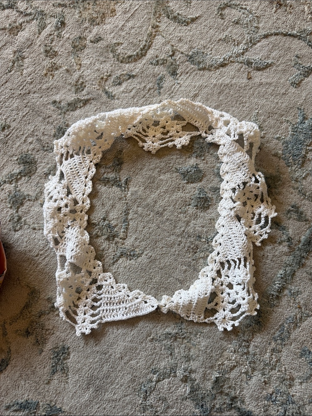 Handmade White Crochet Lace Scarf - Lightweight Women's Wrap